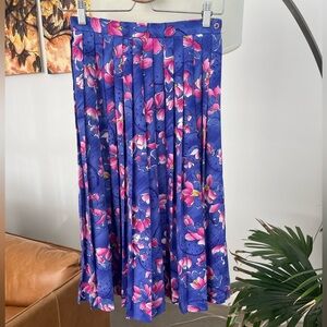 Pendleton Country Sophisticates Floral Print Pleated Midi Skirt